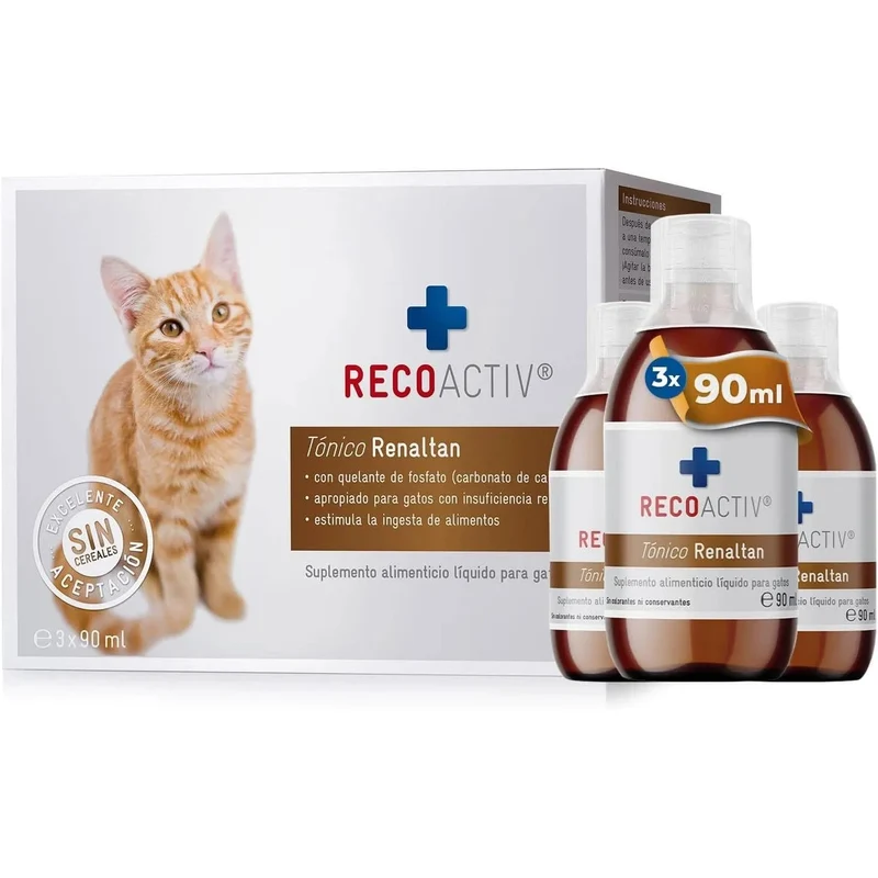 RECOACTIV Recovery renal para gatos, 1 x 280 ml, alimento dietético completo de alto teor calórico para disfunção renal e aumento das necessidades energéticas
