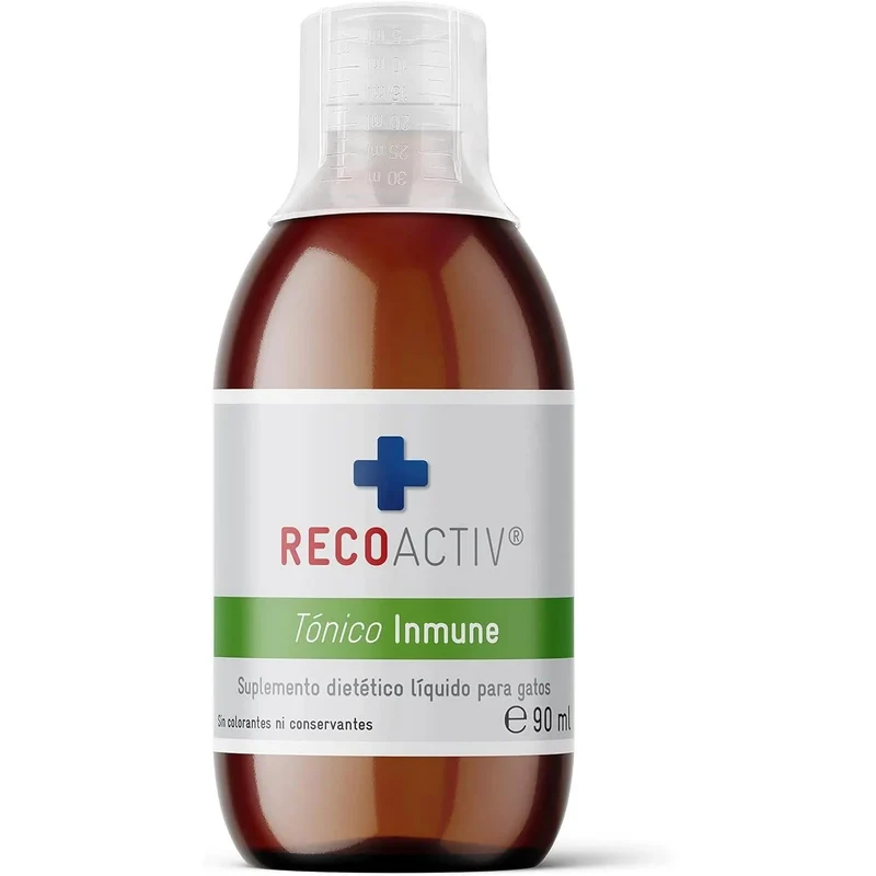 RECOACTIV Tónico imunitário para gatos, 3 x 90 ml, suplemento dietético para reforço imunitário e prevenção de sintomas de deficiência, um eficaz estimulador dietético do apetite