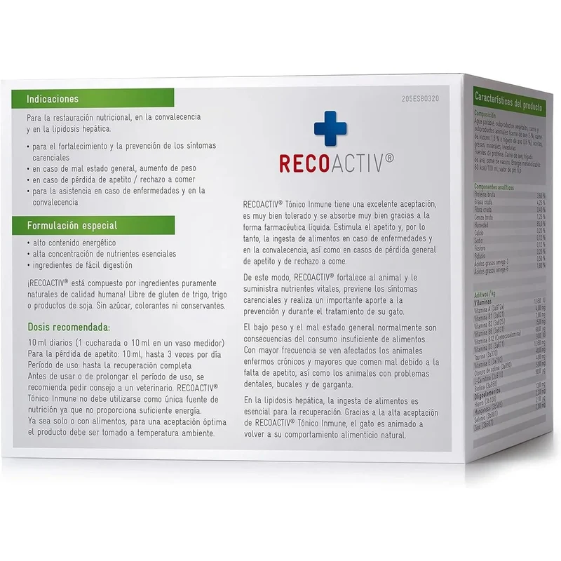 RECOACTIV Tónico imunitário para gatos, 3 x 90 ml, suplemento dietético para reforço imunitário e prevenção de sintomas de deficiência, um eficaz estimulador dietético do apetite
