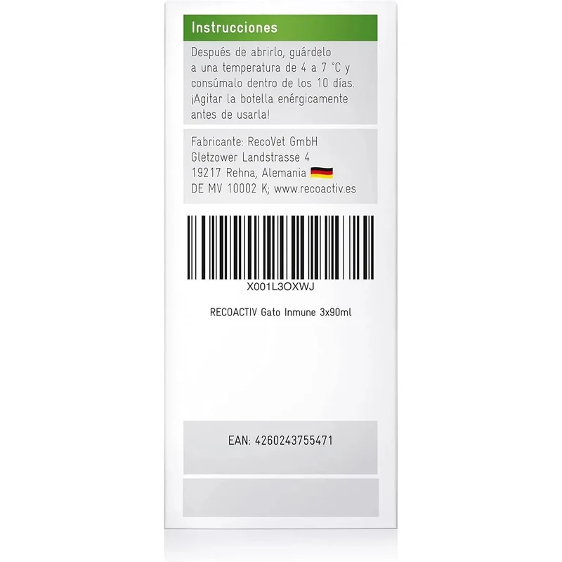 RECOACTIV Tónico imunitário para gatos, 3 x 90 ml, suplemento dietético para reforço imunitário e prevenção de sintomas de deficiência, um eficaz estimulador dietético do apetite