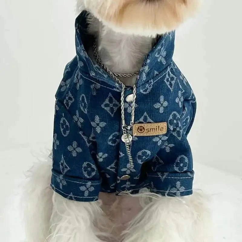 Camisola em ganga para Cães pequenos e médios ou Gatos