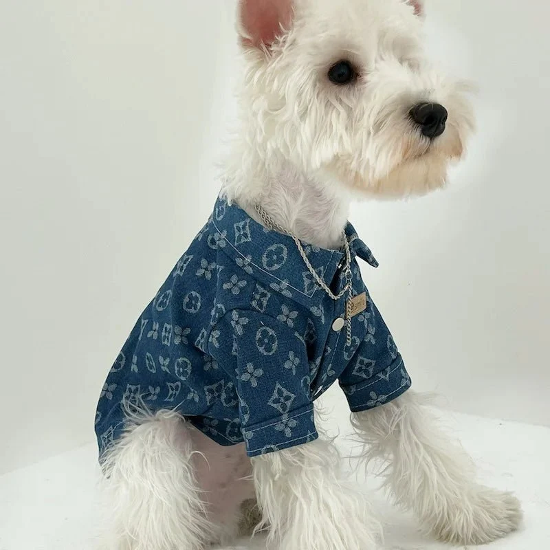 Camisola em ganga para Cães pequenos e médios ou Gatos