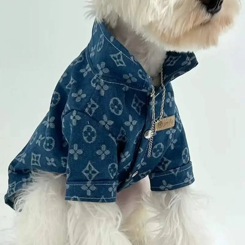Camisola em ganga para Cães pequenos e médios ou Gatos