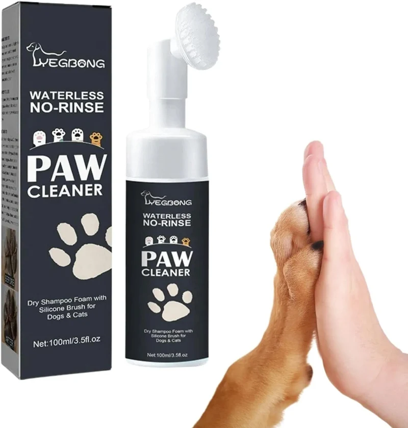Limpador a seco, para patas e almofadas de patas de cães, escova com espuma de lavagem a seco, sem necessidade de água, elimina sujidade e bactérias, ecológico