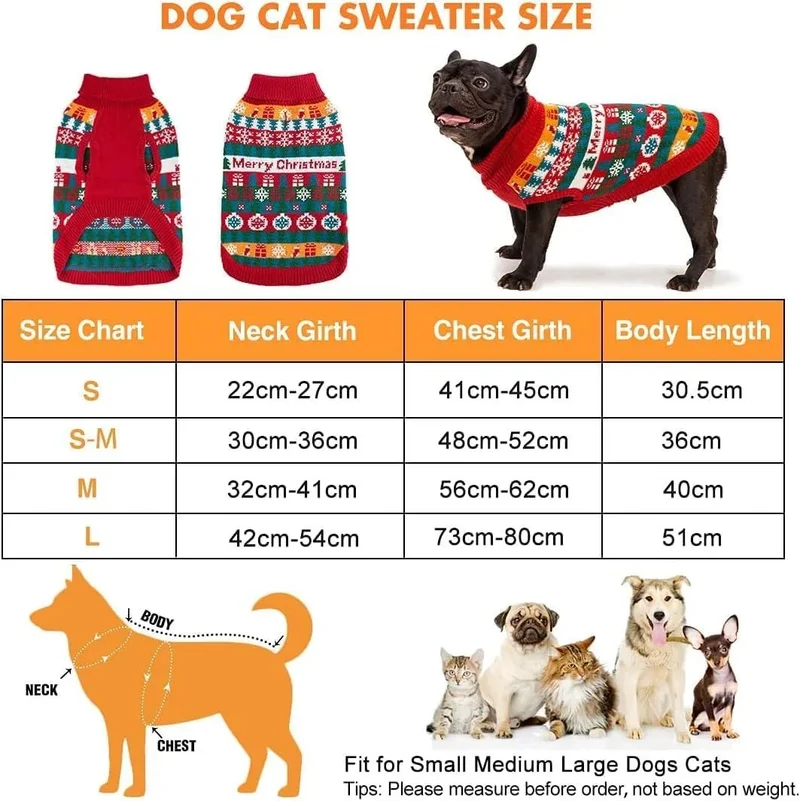 Camisola de Natal Macia para Cães - Tamanho S
