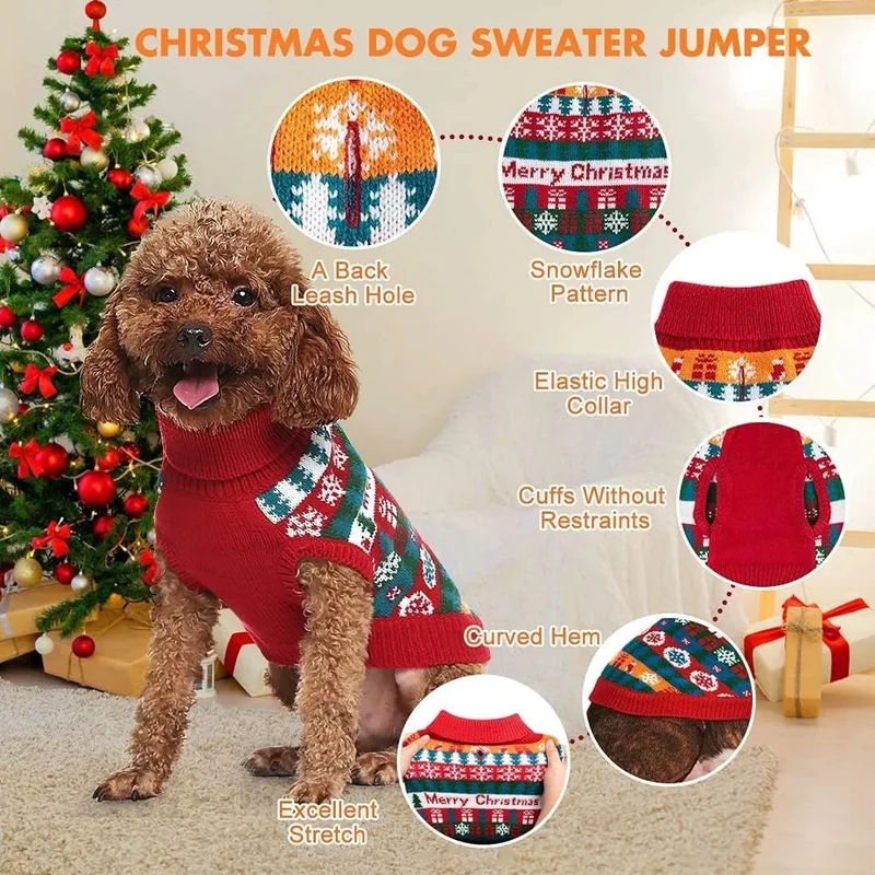 Camisola de Natal Macia para Cães - Tamanho S
