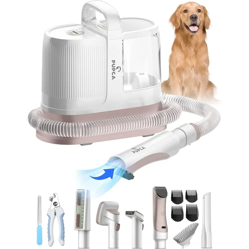 Kit de Tosquia e Higiene do Pêlo, para cães, com aspirador de pêlos, (52 dB)