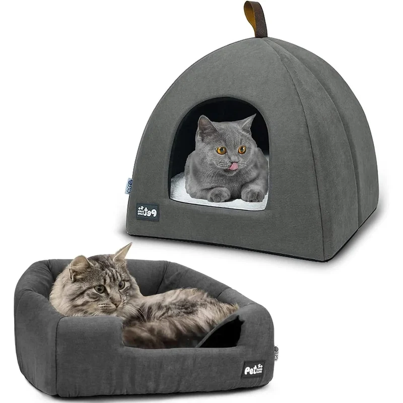 Cama / Caverna para gatos, cama macia para gatinho (33 x 33 x 32 cm)