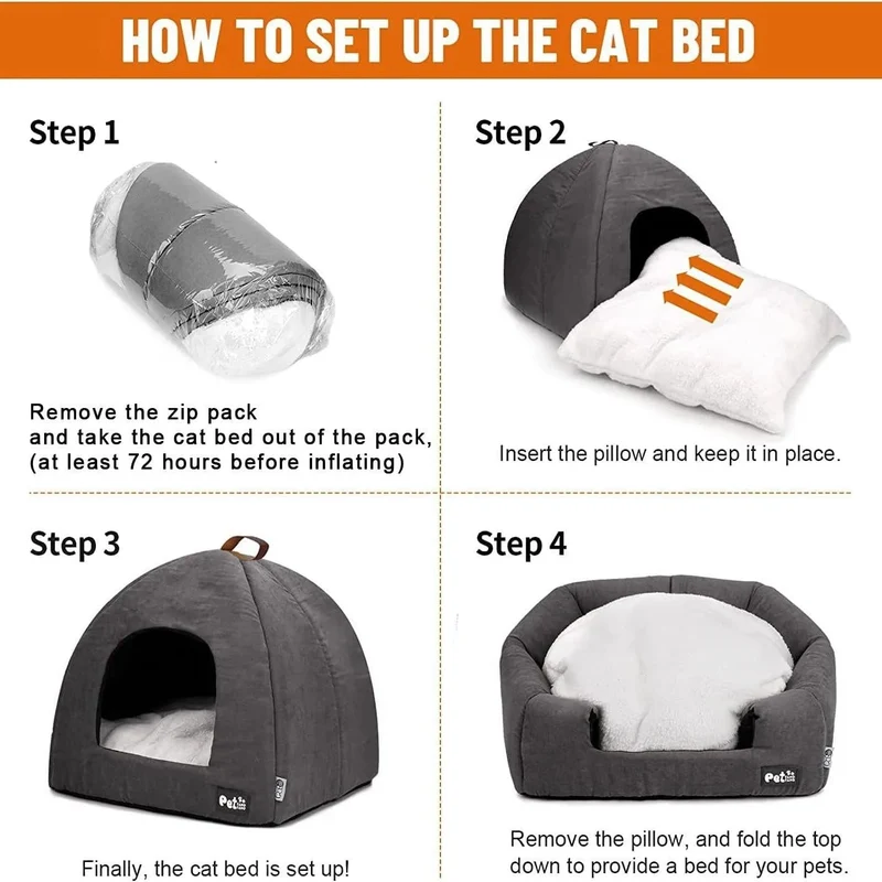 Cama / Caverna para gatos, cama macia para gatinho (33 x 33 x 32 cm)