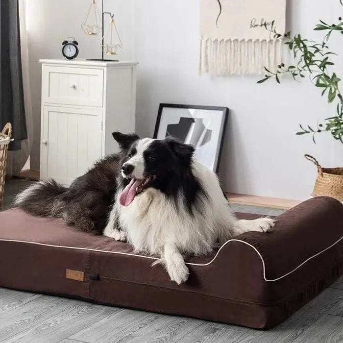 Cama ortopédica de espuma viscoelástica, inclui protetor interior impermeável e capa removível