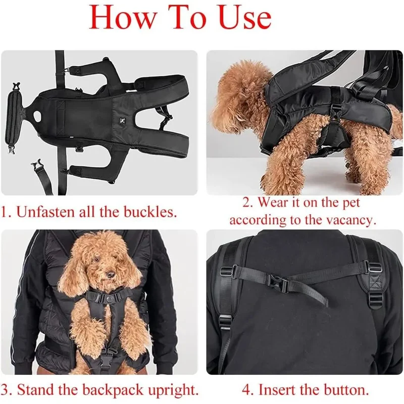 Mochila de transporte frontal para cães ou gatos