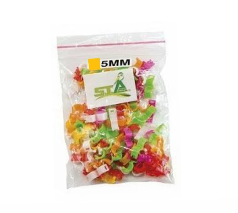 Kunststoff-Klickringe 5mm - Mix Farben - 100 Stück - STA