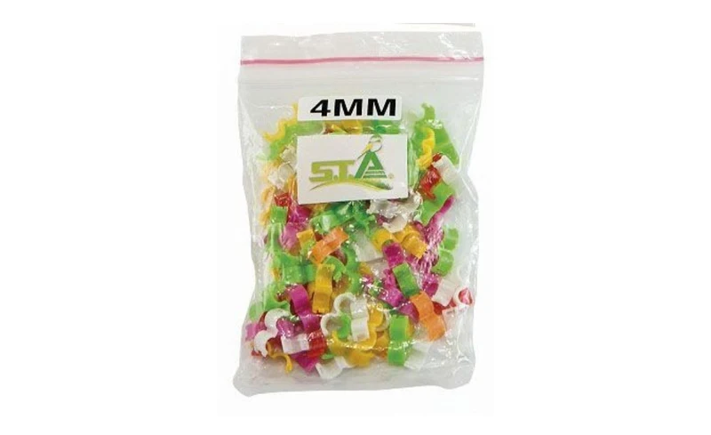 Kunststoff-Klickringe 4mm - Mix Farben - 100 Stück - STA