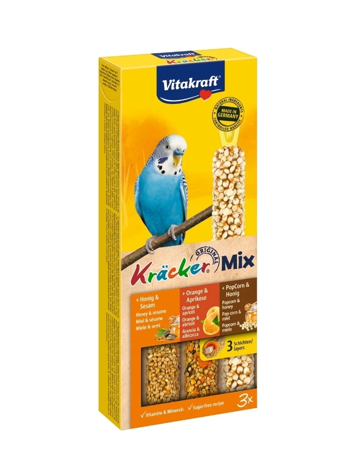 Vitakraft Kräcker Mix Sittichhonig/Orange/Popcorn 3 Stück