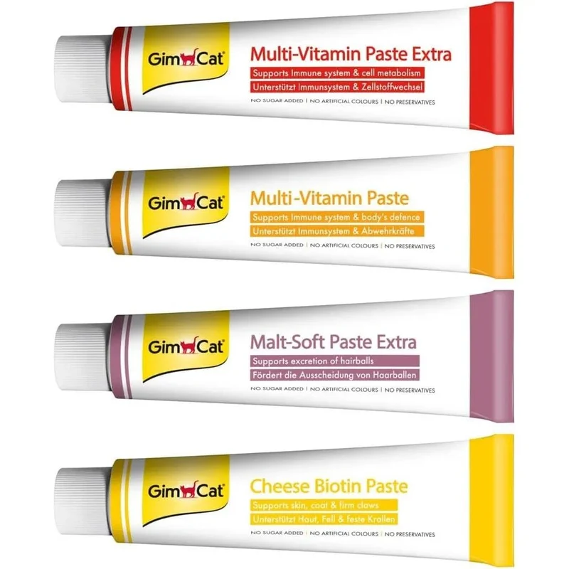 GimCat Multi-vitamina pasta multivitaminas - snack saudável para gatos que ativa as defesas e fortalece o sistema imunitário
