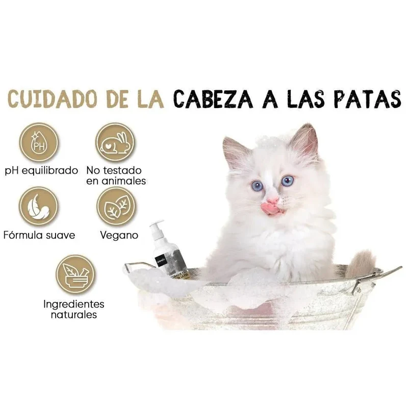 Condicionador para cães e gatos (500 ml) - Hidratante e Desembaraçante para peles sensíveis, suave para todos os tipos de pêlo e raças, hipoalergénico com óleo de côco e lavanda