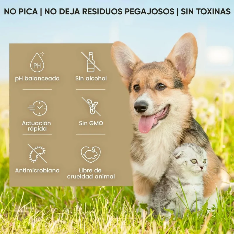 Limpador de ouvidos para cães e gatos (250 ml em gotas) - natural, com aloé vera e lavanda, sem álcool