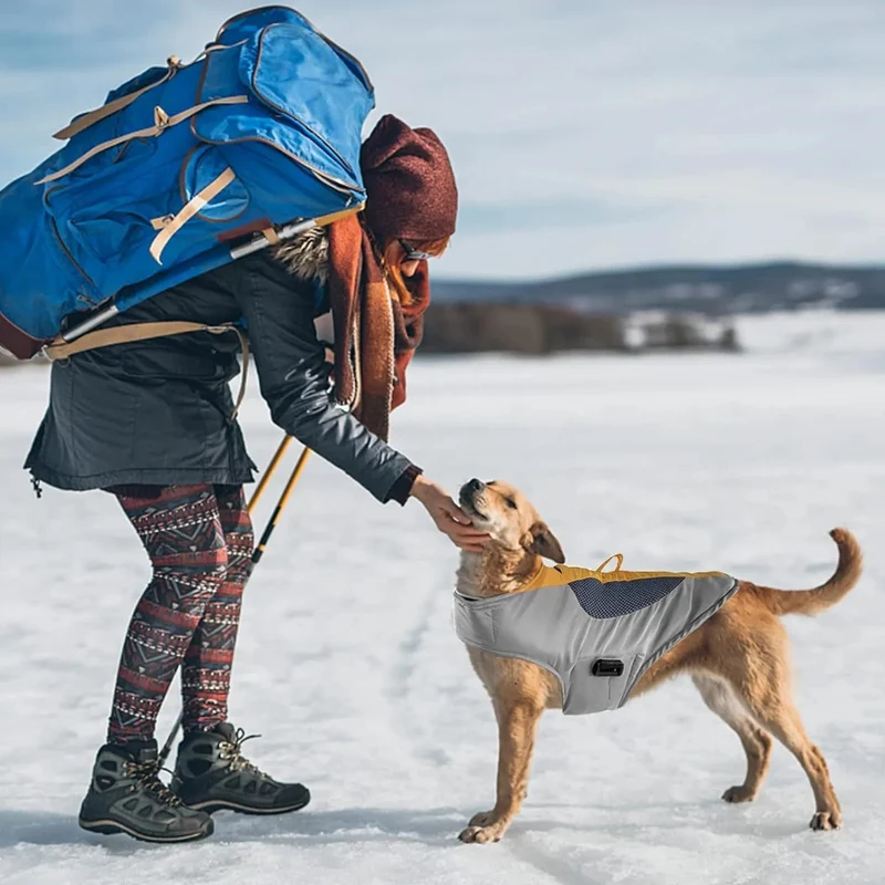 Casaco quente de Outono / Inverno para cães ou gatos, refletor, impermeável e à prova de vento - Fecho com velcro