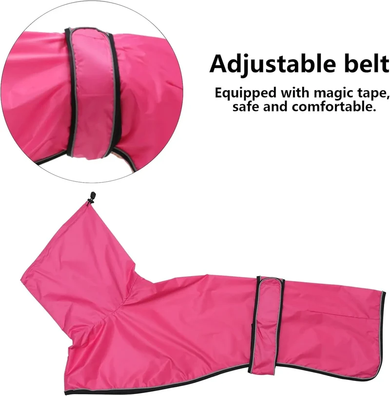 Capa de chuva leve para cães, com correias refletoras e orifício para arnês, ideal para Lurcher e Whippet
