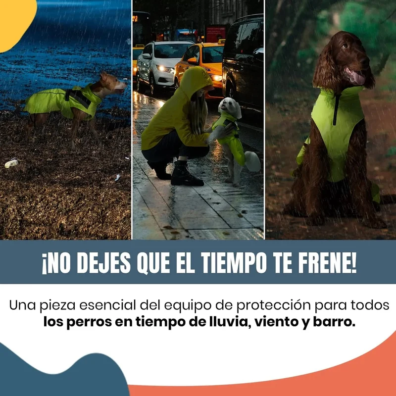 Capa / Blusão de chuva refletora e impermeável para cães, com abertura para arnês, para cães pequenos, médios e grandes