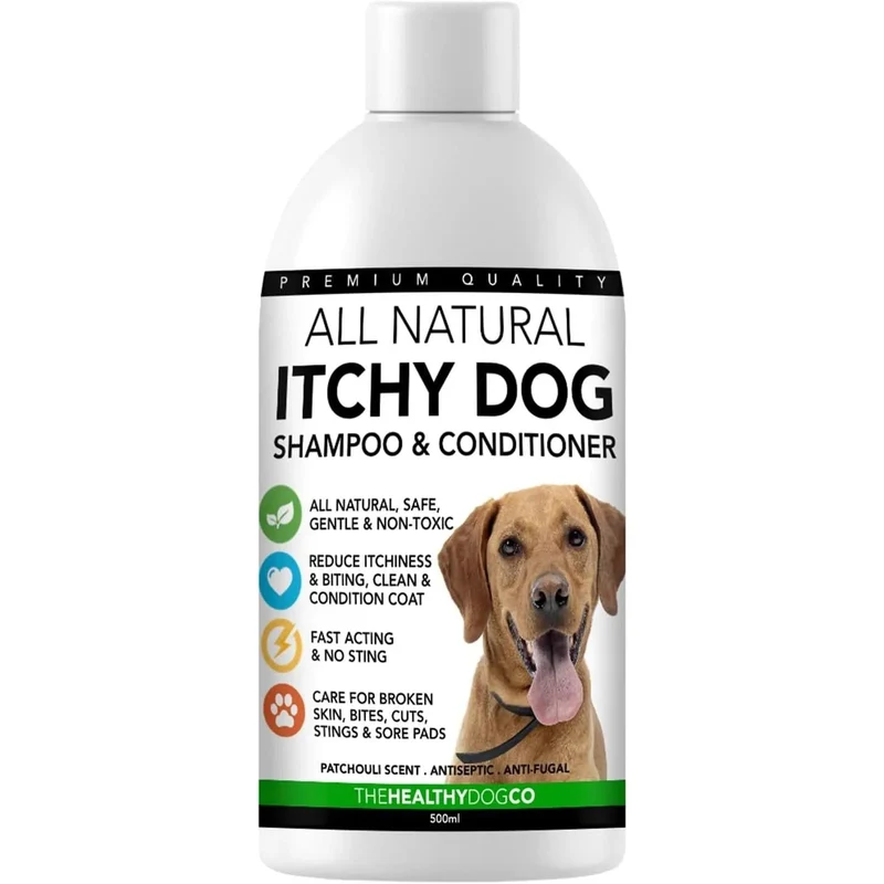 Champo e Condicionador anti-comichões para cães | alívio das comichões e cuidados com a pele | trata a comichão, a pele rachada e as feridas