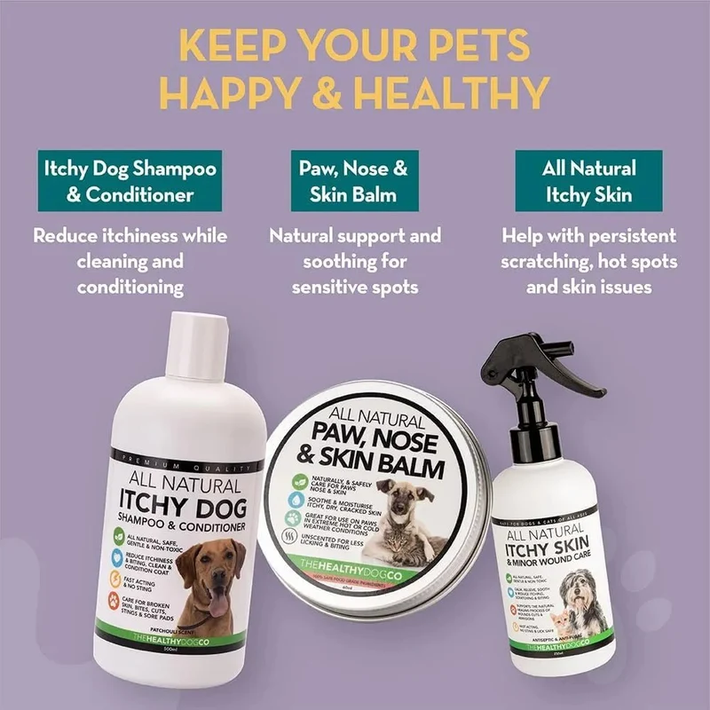 Champo e Condicionador anti-comichões para cães | alívio das comichões e cuidados com a pele | trata a comichão, a pele rachada e as feridas