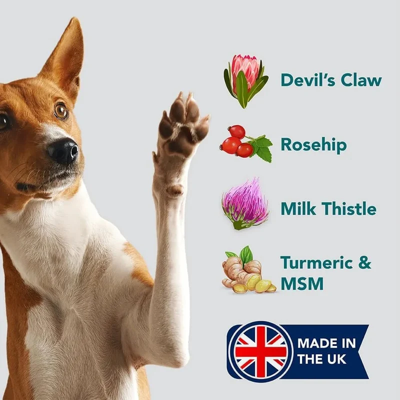 Suplementos para Articulações de cães e gatos - 100 Porções - Suplemento Natural Líquidos para articulação canina de ação rápida para cães idosos