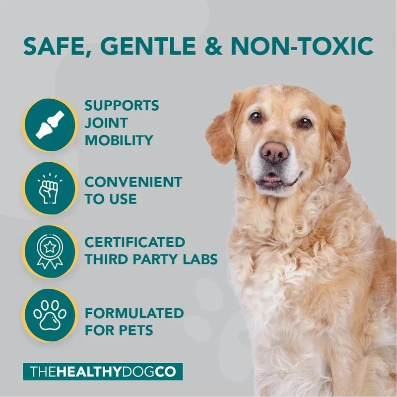Happy Joint 100% Cuidado natural para cães e gatos - com açafrão e mexilhão de lábios verdes - melhor que os suplementos para articulações com glucosamina (160 Doses)