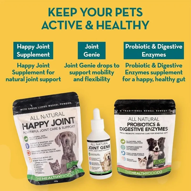 Probióticos, prebióticos e enzimas digestivas para cães | 100% natural 140 gramas para acalmar o estômago - melhora a digestão e a imunidade
