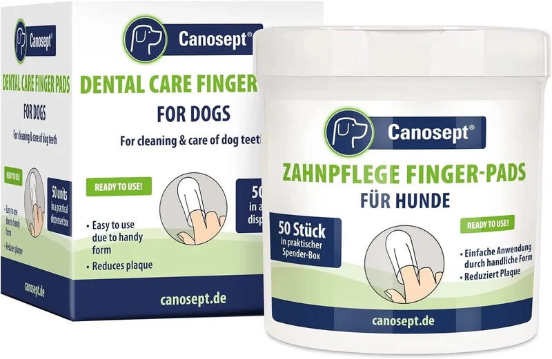 Toalhetes de limpeza de dentes para cães - caixas de dedos para uma limpeza prática e eficaz, cuidado dentário, higiene bucal - ajuda contra o mau hálito