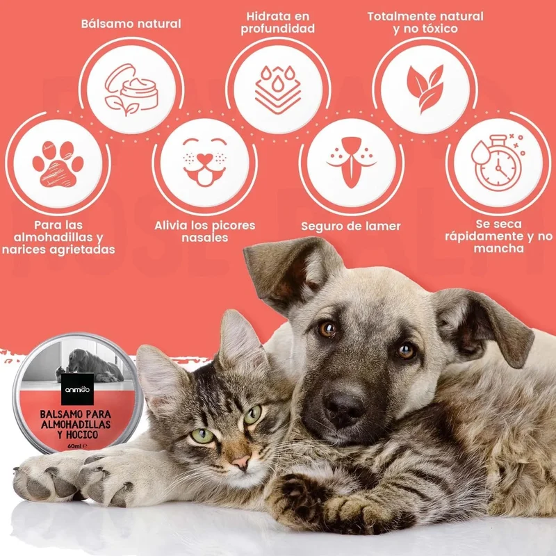 Bálsamo Protetor de almofadas das patas e de nariz de cães e gatos, creme hidratante natural, com cera de abelha e óleos essenciais, para irritação, comichão e pele rachada e seca