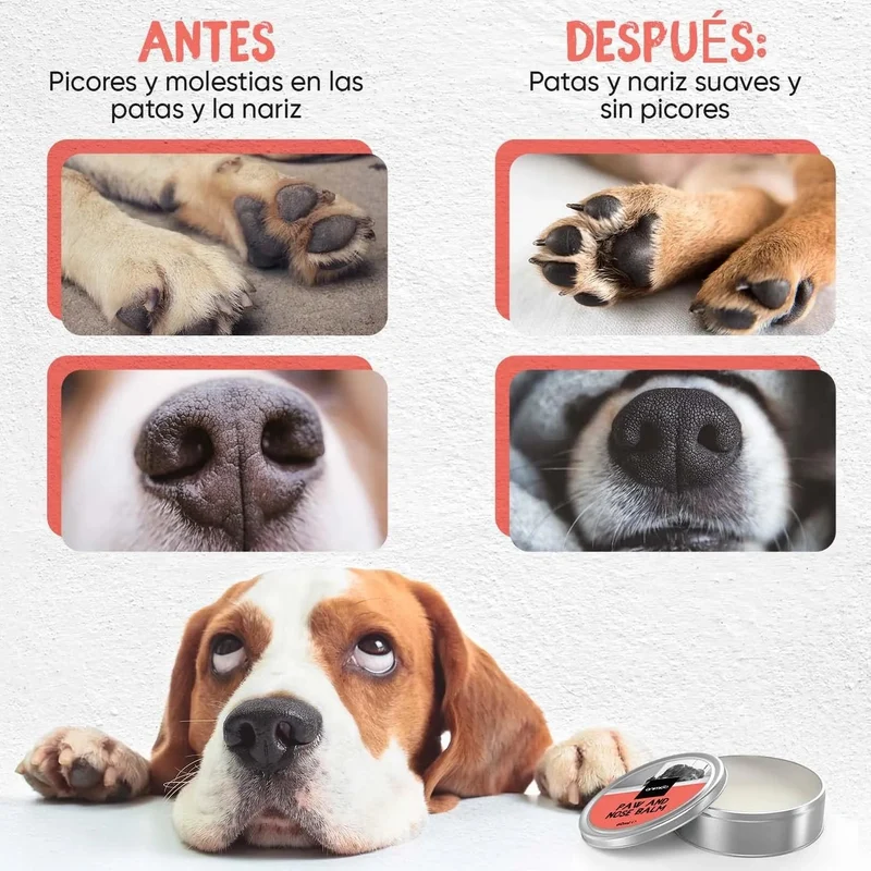 Bálsamo Protetor de almofadas das patas e de nariz de cães e gatos, creme hidratante natural, com cera de abelha e óleos essenciais, para irritação, comichão e pele rachada e seca