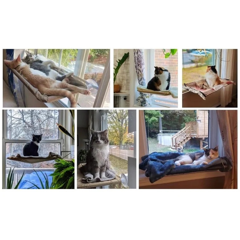 Rede para gatos, para banhos de sol, para janela, suporta até 15 kg