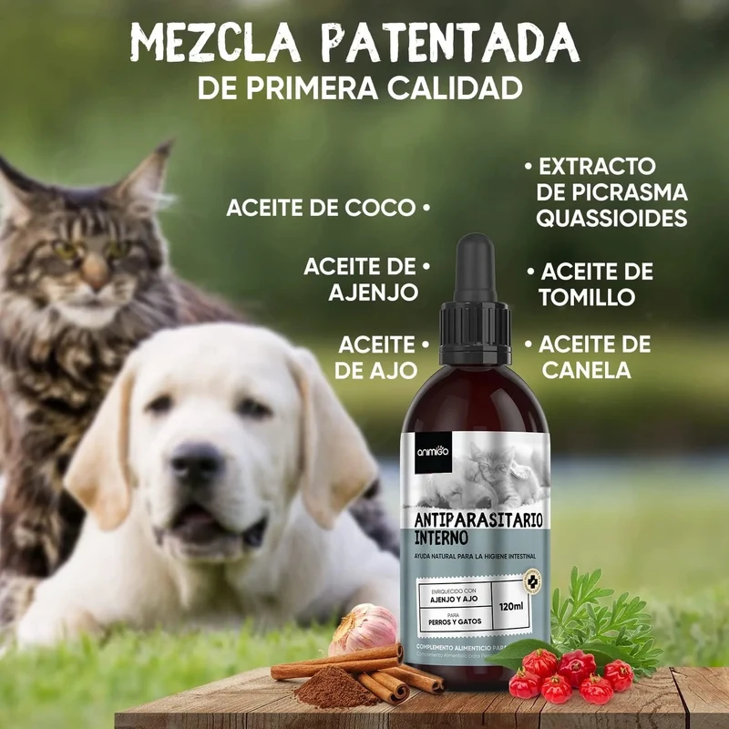 Antiparasitário interno para cães e gatos - 120 ml - solução líquida para desparasitação interna