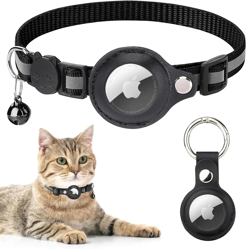 Coleira Refletora para Gatos, para localizador GPS Apple Air Tag (não incluído)