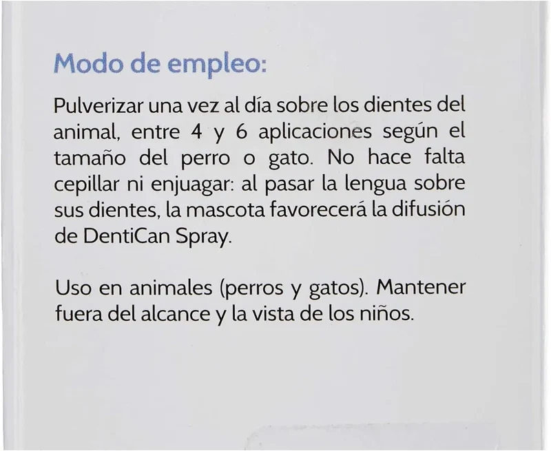 Dentífrico em Spray para Cães e Gatos - Dentican Spray dental, 125 ml