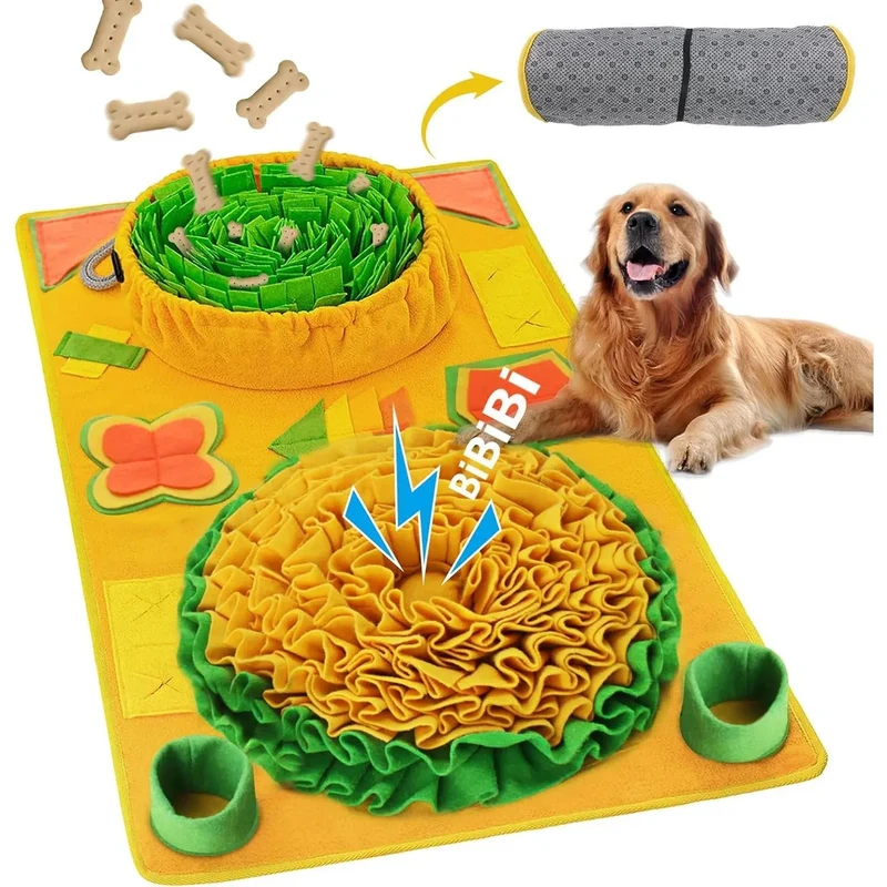 Tapete olfativo / interativo para cães, Snuffle Mat para cães, 9 elementos de treino e várias opções de dificuldade (86 * 48 cm)