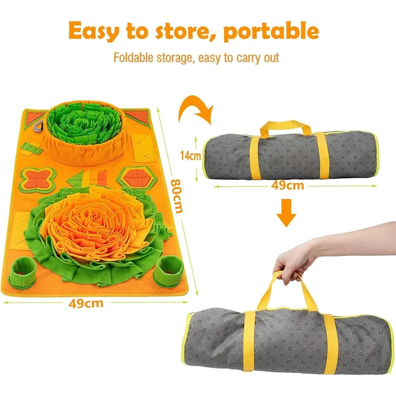 Tapete olfativo / interativo para cães, Snuffle Mat para cães, 9 elementos de treino e várias opções de dificuldade (86 * 48 cm)