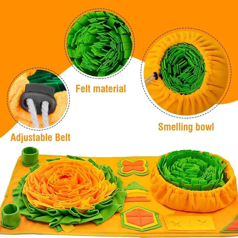Tapete olfativo / interativo para cães, Snuffle Mat para cães, 9 elementos de treino e várias opções de dificuldade (86 * 48 cm)