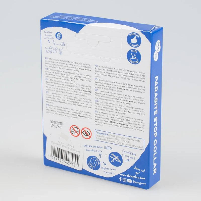 Parasitenstopphalsband für Hunde, 58 cm – Duvo+