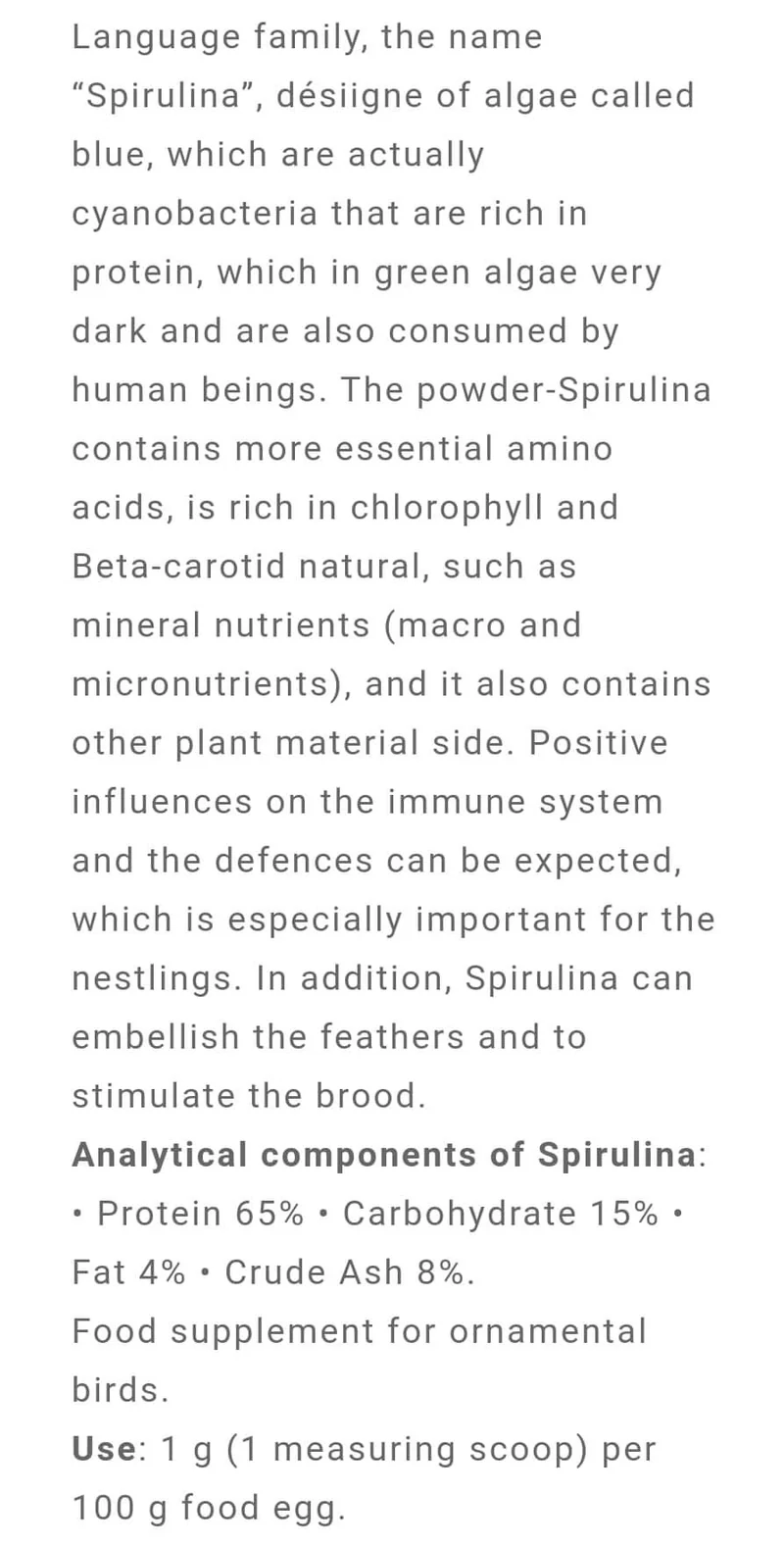 Spirulina 100 Gramm (Verbessert das Immunsystem) Easseym