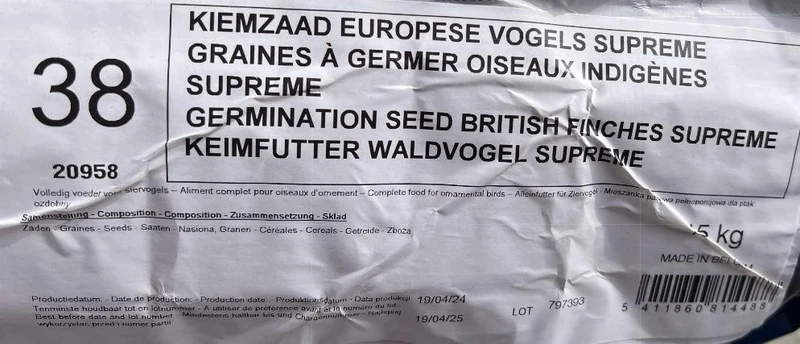 Deli Nature 38 - Europäisches Vogelfutter - 15kg