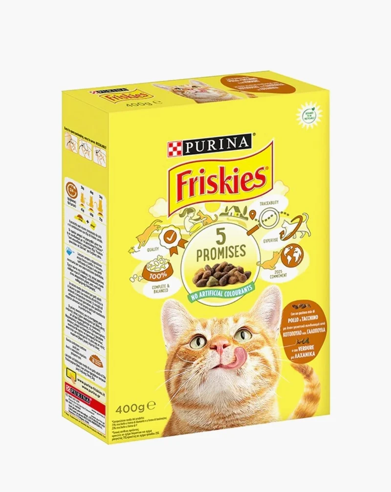 Friskies mit Rindfleisch und Gemüse – Katzenpellets – Erwachsene – 400 Gramm