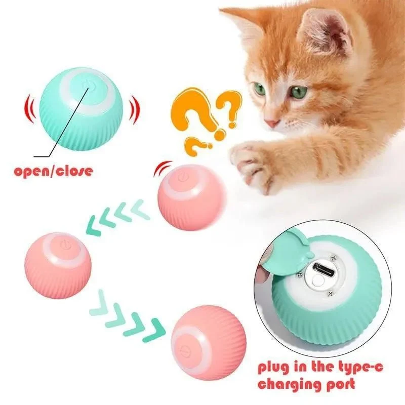 Bola / brinquedo com auto-movimento para gatos ou cães (carregamento USB)