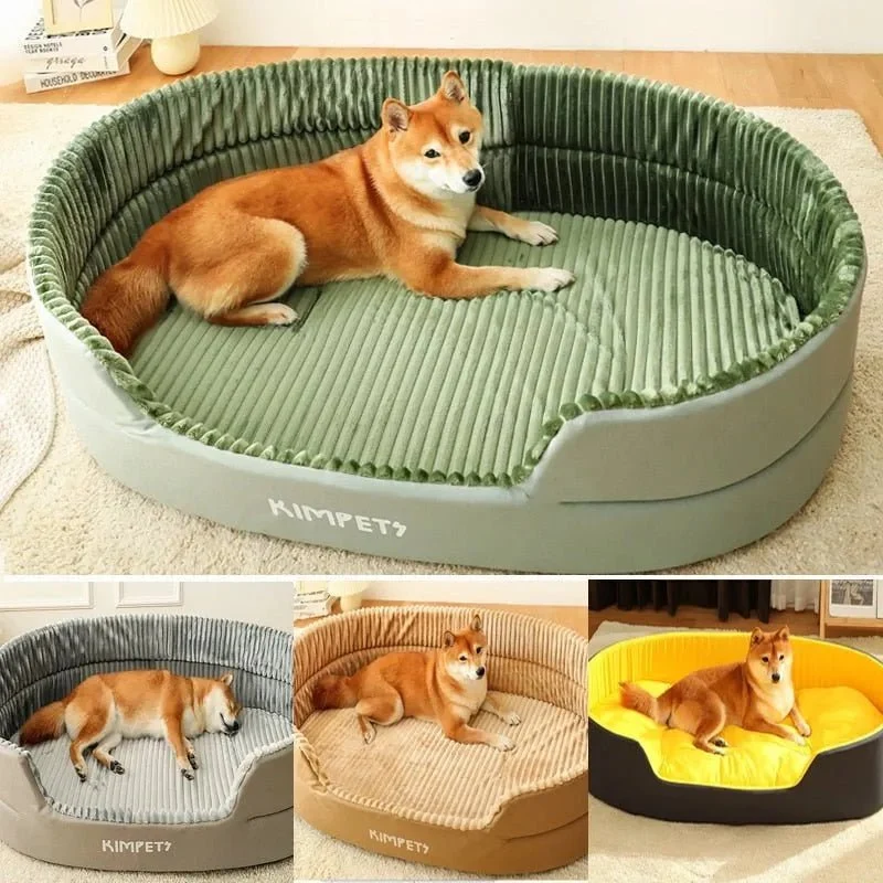 Cama Grande, Acolchoada, Lavável, para Cães de Raças Médias e Grandes