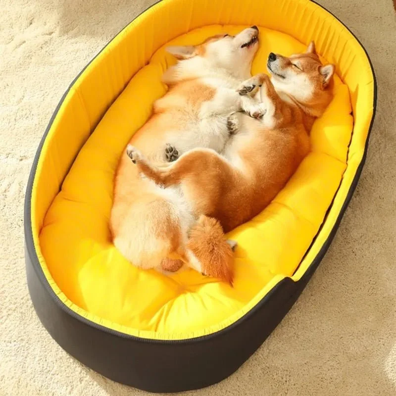 Cama Grande, Acolchoada, Lavável, para Cães de Raças Médias e Grandes