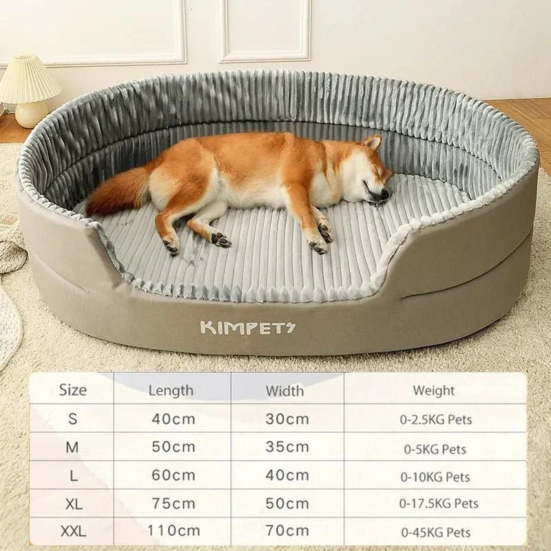 Cama Grande, Acolchoada, Lavável, para Cães de Raças Médias e Grandes