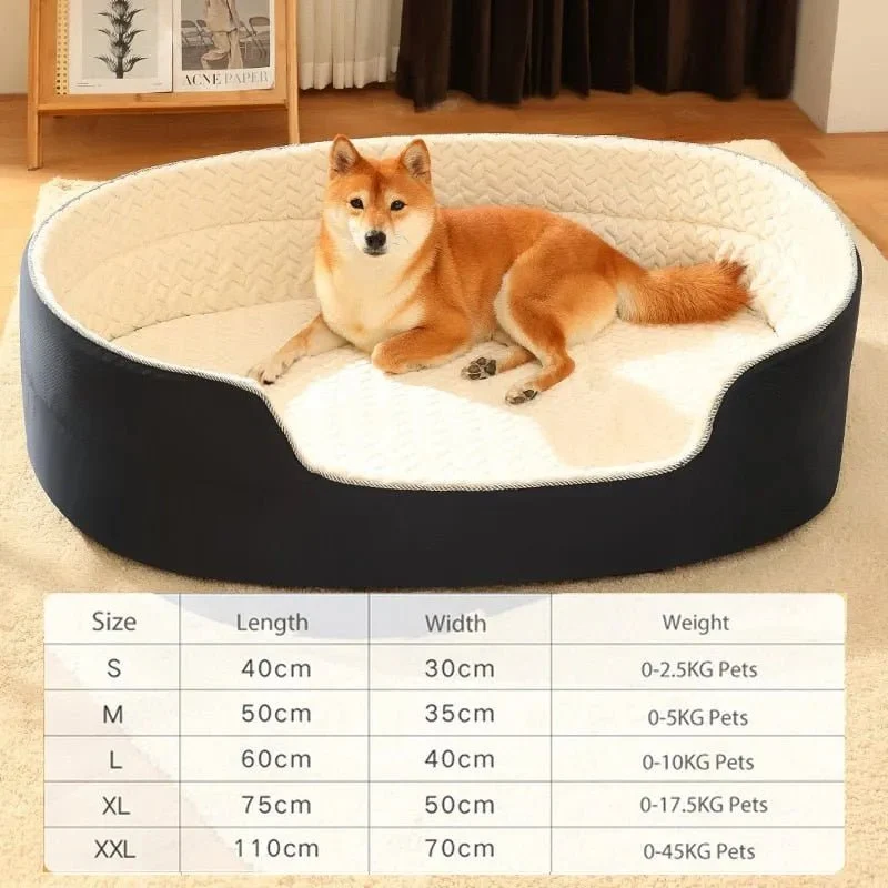 Cama Grande, Acolchoada, Lavável, para Cães de Raças Médias e Grandes