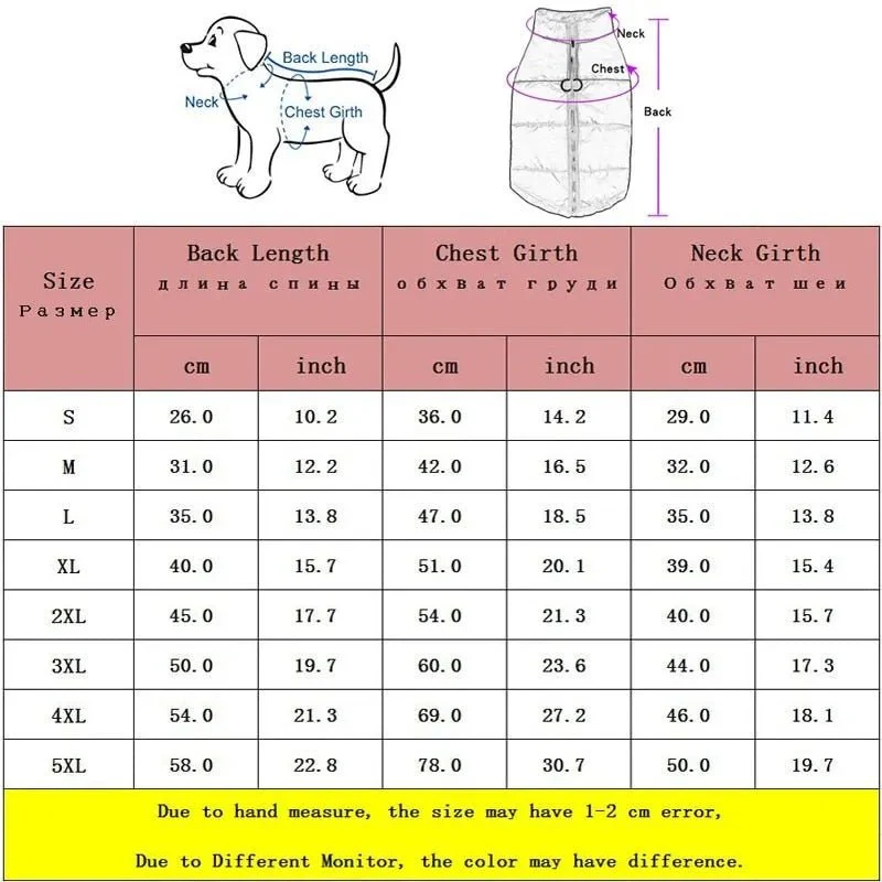 Blusão Quente, Acolchoado, Impermeável, para Cães