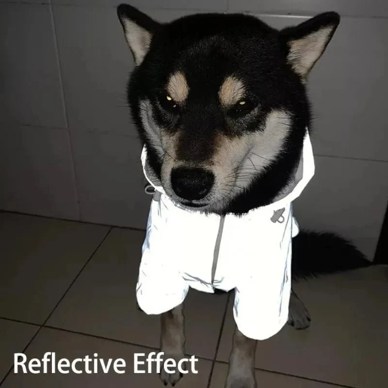 Blusão Impermeável Refletor para Cães de Raças Médias e Grandes